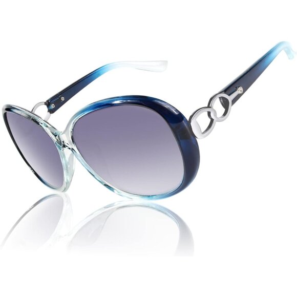 🆕Women Grey Trendy Oversized Sunglasses Ladies UV400 Polarized Big Frame Shades - Picture 1 of 6
